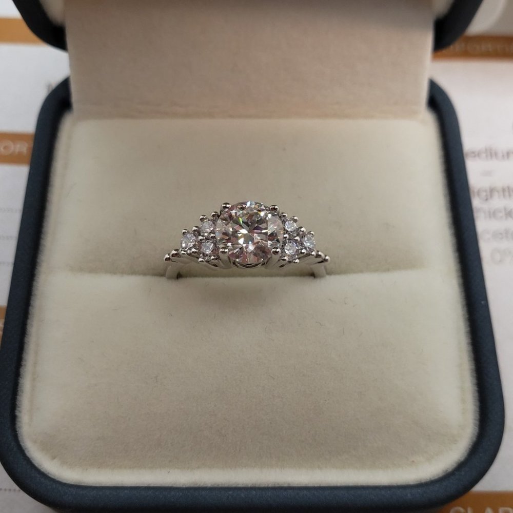 1.5 Carat Moissanite Ring in 925 Silver Band D-FL